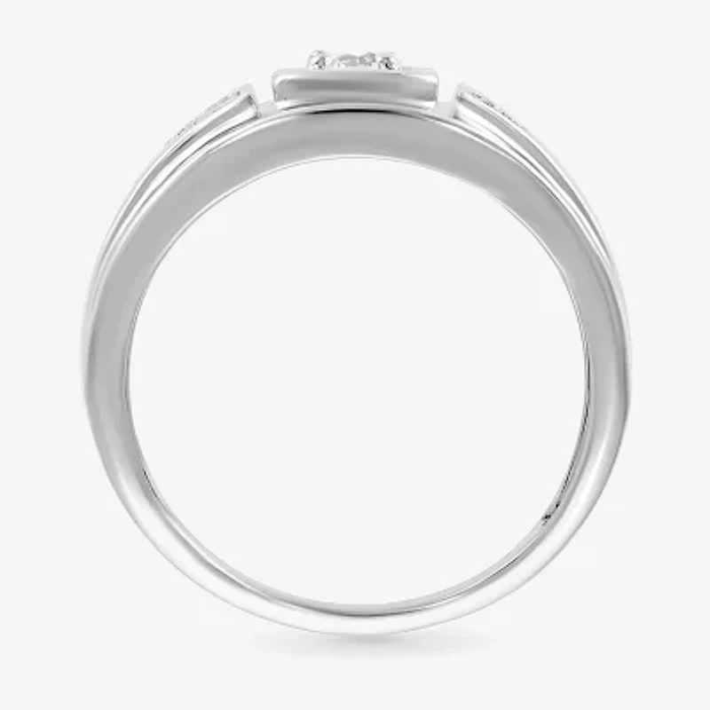 Mens 3MM 1/3 CT. T.W. Natural White Diamond 10K Gold Wedding Band