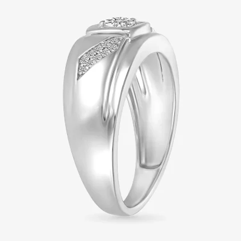 Mens 3MM 1/3 CT. T.W. Natural White Diamond 10K Gold Wedding Band
