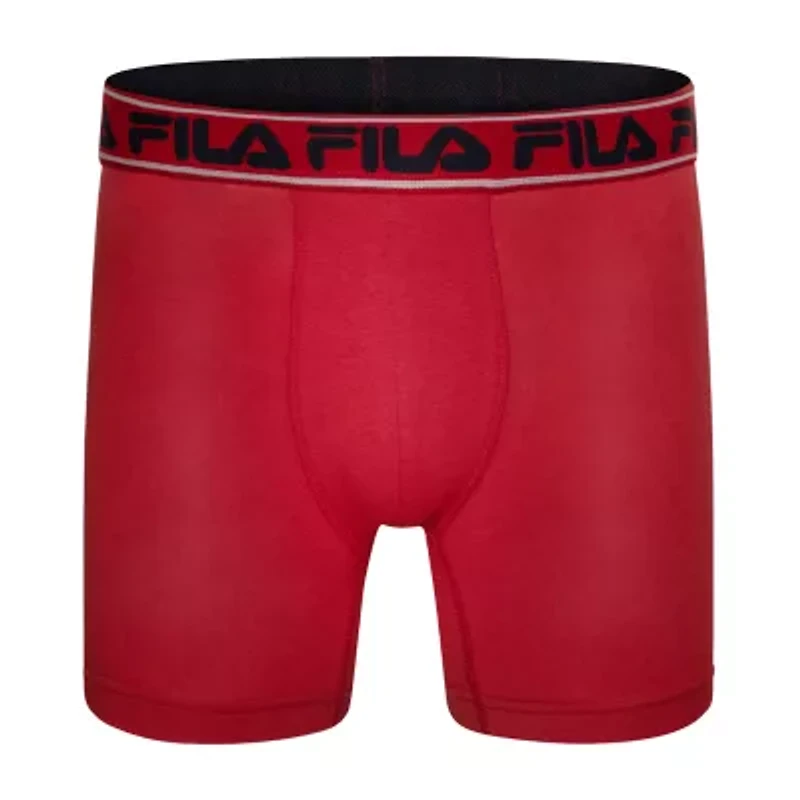 FILA Ultra Soft Stretch No Fly Mens 4 Pack Boxer Briefs Fm412bxcs15-410