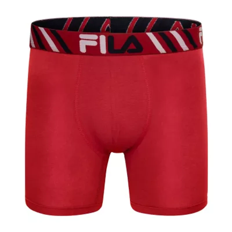FILA Ultra Soft Stretch No Fly Mens 4 Pack Boxer Briefs Fm412bxcs16-001