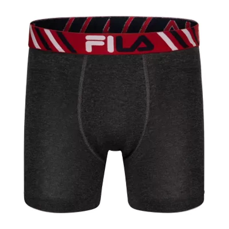 FILA Ultra Soft Stretch No Fly Mens 4 Pack Boxer Briefs Fm412bxcs16-001
