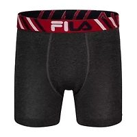 FILA Ultra Soft Stretch No Fly Mens 4 Pack Boxer Briefs Fm412bxcs16-001