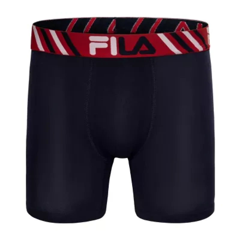 FILA Ultra Soft Stretch No Fly Mens 4 Pack Boxer Briefs Fm412bxcs16-001