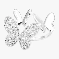 Sparkle Allure Womens Cubic Zirconia Pure Silver Over Brass Butterfly Cocktail Ring