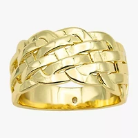 Sparkle Allure Woven Womens 5MM 14K Gold Over Brass Band