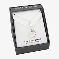 Sparkle Allure Womens Pure Silver Over Brass Butterfly 16 Inch Pendant Necklace