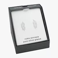 Sparkle Allure Womens Cubic Zirconia Pure Silver Over Brass Drop Earrings