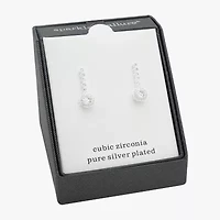 Sparkle Allure Womens Cubic Zirconia Pure Silver Over Brass Cushion Drop Earrings