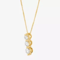 (H-I / Si2) Womens 1/3 CT. T.W. Lab Grown White Diamond 10K Gold 18 Inch Pendant Necklace