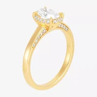 (H-I / Si1-Si2) Womens 1 CT. T.W. Lab Grown White Diamond 10K Gold Oval Halo Engagement Ring