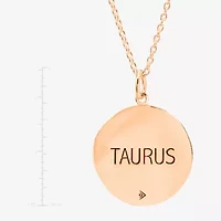 Limited Quantities! Taurus Womens Lab Created White Crystal 14K Rose Gold Over Silver 14K Rose Gold Circle 20 Inch Pendant Necklace