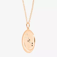 Limited Quantities! Taurus Womens Lab Created White Crystal 14K Rose Gold Over Silver 14K Rose Gold Circle 20 Inch Pendant Necklace