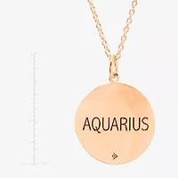 Limited Quantities! Aquarius Womens Lab Created White Crystal 14K Rose Gold Over Silver 14K Rose Gold Circle 20 Inch Pendant Necklace