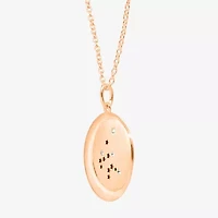 Limited Quantities! Aquarius Womens Lab Created White Crystal 14K Rose Gold Over Silver 14K Rose Gold Circle 20 Inch Pendant Necklace