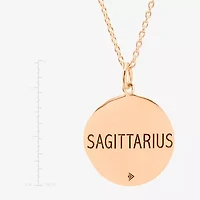 Limited Quantities! Sagitarius Womens Lab Created White Crystal 14K Rose Gold Over Silver 14K Rose Gold Circle 20 Inch Pendant Necklace