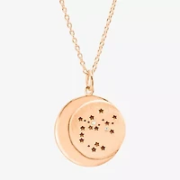 Limited Quantities! Sagitarius Womens Lab Created White Crystal 14K Rose Gold Over Silver 14K Rose Gold Circle 20 Inch Pendant Necklace