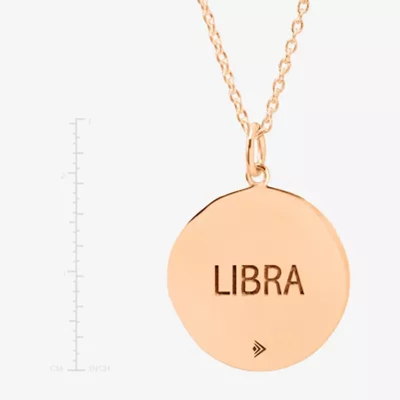 Limited Quantities! Libra Womens Lab Created White Crystal 14K Rose Gold Over Silver Circle 20 Inch Pendant Necklace