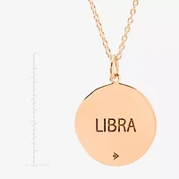 Limited Quantities! Libra Womens Lab Created White Crystal 14K Rose Gold Over Silver Circle 20 Inch Pendant Necklace