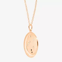 Limited Quantities! Libra Womens Lab Created White Crystal 14K Rose Gold Over Silver Circle 20 Inch Pendant Necklace