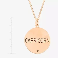 Limited Quantities! Capricorn Womens Lab Created White Crystal 14K Rose Gold Over Silver 14K Rose Gold Circle 20 Inch Pendant Necklace