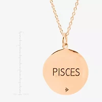 Limited Quantities! Pisces Womens Lab Created White Crystal 14K Rose Gold Over Silver 14K Rose Gold Circle 20 Inch Pendant Necklace