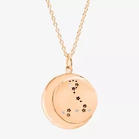 Limited Quantities! Pisces Womens Lab Created White Crystal 14K Rose Gold Over Silver 14K Rose Gold Circle 20 Inch Pendant Necklace