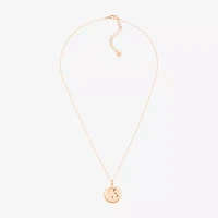 Limited Quantities! Pisces Womens Lab Created White Crystal 14K Rose Gold Over Silver 14K Rose Gold Circle 20 Inch Pendant Necklace