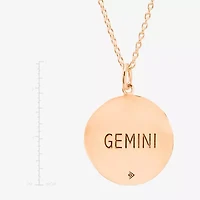 Limited Quantities! Gemini Womens Lab Created White Crystal 14K Rose Gold Over Silver 14K Rose Gold Circle 20 Inch Pendant Necklace