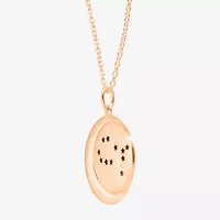 Limited Quantities! Gemini Womens Lab Created White Crystal 14K Rose Gold Over Silver 14K Rose Gold Circle 20 Inch Pendant Necklace