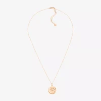 Limited Quantities! Gemini Womens Lab Created White Crystal 14K Rose Gold Over Silver 14K Rose Gold Circle 20 Inch Pendant Necklace