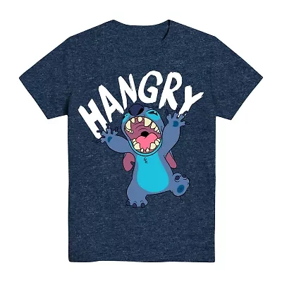 Disney Collection Little & Big Kid Boys Crew Neck Short Sleeve Regular Fit Lilo Stitch Graphic T-Shirt