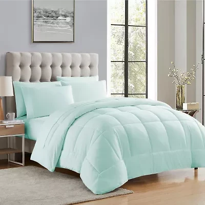 Sweet Home Collection™ All Season Reversible Bed-in-A-Bag Solid Color Comforter & Sheet Set Ultra Soft Bedding