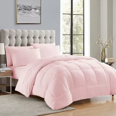 Sweet Home Collection™ All Season Reversible Bed-in-A-Bag Solid Color Comforter & Sheet Set Ultra Soft Bedding
