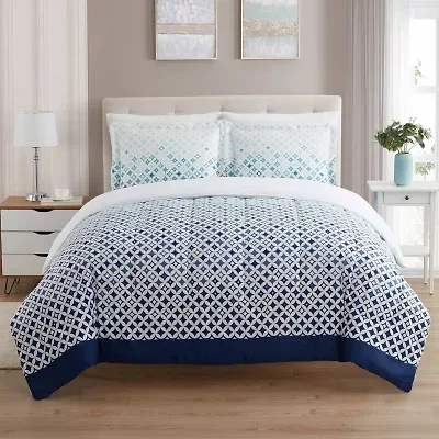 Sweet Home Collection™ Genova Bed-in-A-Bag Printed Comforter Set with Bonus Pillowcases