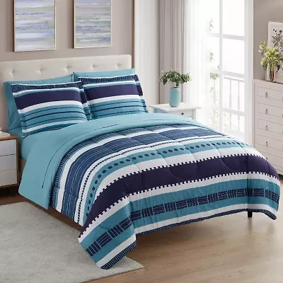 Sweet Home Collection™ Marino Bed-in-A-Bag Printed Comforter Set with Bonus Pillowcases