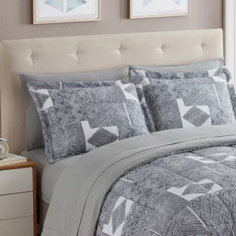 Sweet Home Collection™ Tulsa Bed-in-A-Bag Printed Comforter Set with Bonus Pillowcases