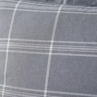 Sweet Home Collection Chambray Weave Plaid Midweight Down Alternative Comforter Set