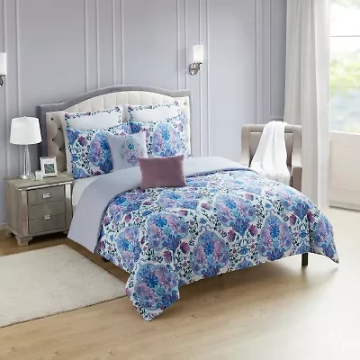 Sweet Home Collection™ Juliette Floral Printed Comforter Set with Bonus Pillowcases