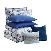 Sweet Home Collection™ Margolis Floral Printed Comforter Set with Bonus Pillowcases