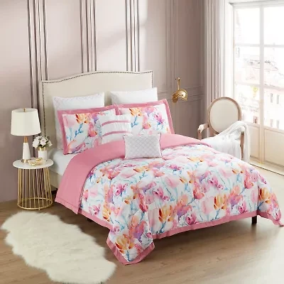 Sweet Home Collection™ Melrose Floral Printed Comforter Set with Bonus Pillowcases