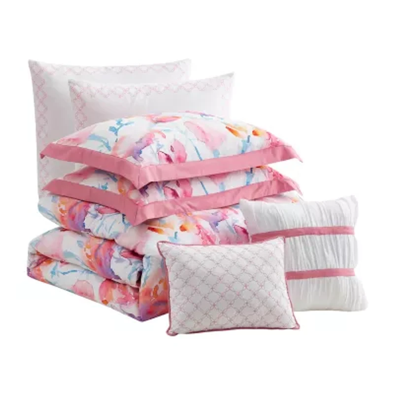 Sweet Home Collection™ Melrose Floral Printed Comforter Set with Bonus Pillowcases