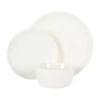 Martha Stewart Basketweave 12-pc. Ceramic Dinnerware Set