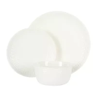 Martha Stewart Basketweave 12-pc. Ceramic Dinnerware Set