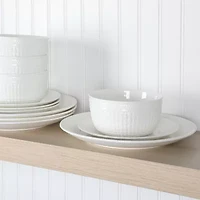Martha Stewart Basketweave 12-pc. Ceramic Dinnerware Set