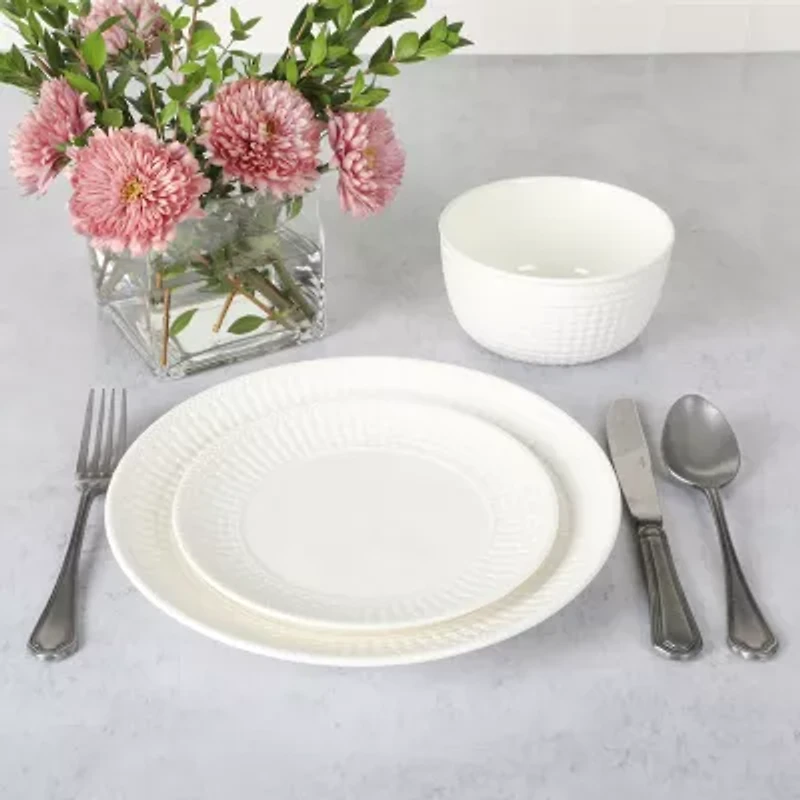 Martha Stewart Basketweave 12-pc. Ceramic Dinnerware Set