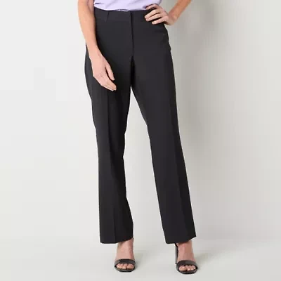 Liz Claiborne Audra Tailored Curvy Womens Adaptive Easy-on + Easy-off Straight Mid Rise Trouser