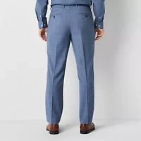 Stafford Mens Plaid Classic Fit Flat Front Suit Pant