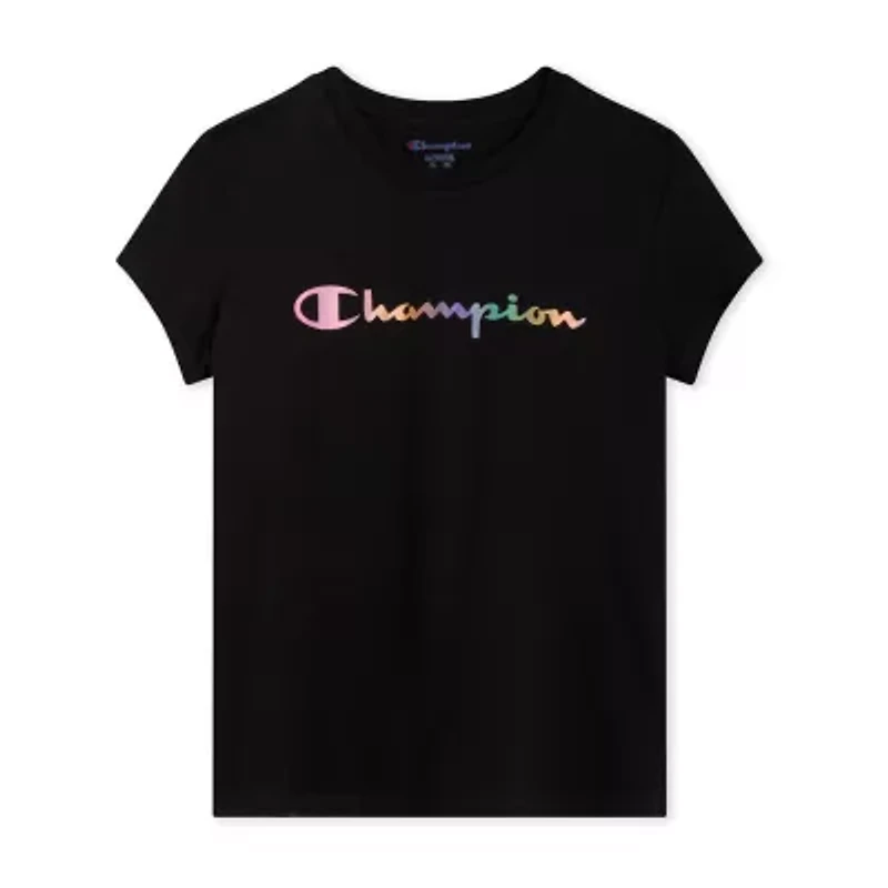 Champion Big Kid Girls Crew Neck Short Sleeve Classic Fit Graphic T-Shirt