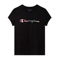 Champion Big Kid Girls Crew Neck Short Sleeve Classic Fit Graphic T-Shirt