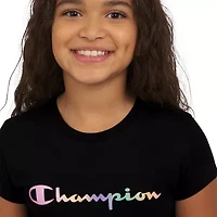 Champion Big Kid Girls Crew Neck Short Sleeve Classic Fit Graphic T-Shirt